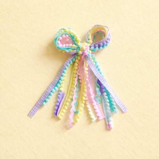 Cheeky Plum - Textured Hair Bow - Spring Fling