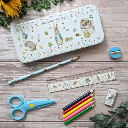 Robert Frederick Ltd - Beatrix Potter Children’s Stationery Tin Set - First School Stationery Set For Ages 3 and Upward