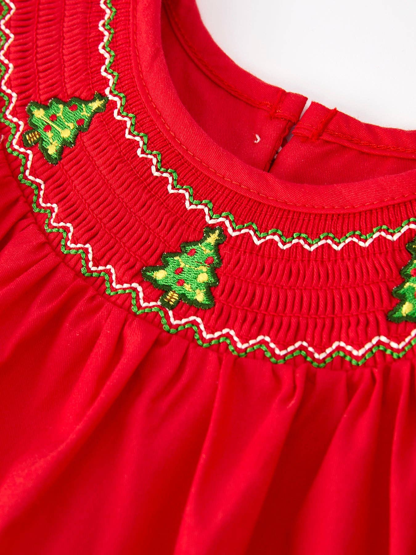 Rylee Faith Designs - Christmas Baby Romper: Adorable Green Christmas Tree Embroidery