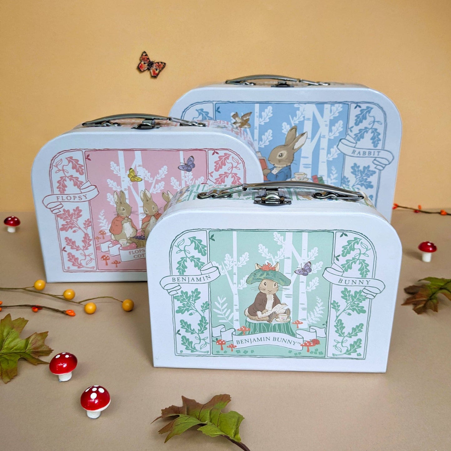 Robert Frederick Ltd - Beatrix Potter Children’s Triple Carry Case Set - Official 3-Piece Storage & Travel Cases