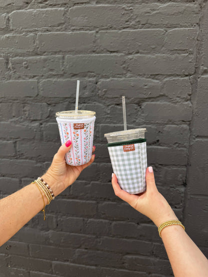 Frederick Family Co. - Iced Coffee Sleeve, Cute Reusable  Cup Holder Drink Sleeve, Coffee Lover Gift, Cold Drink Sleeve for Iced Coffee Cups