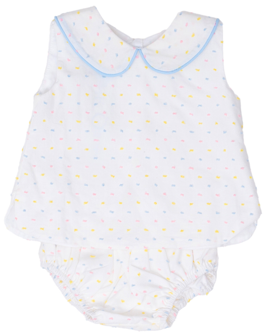The Oaks Apparel Company - Raleigh Pastel Swiss Dot Diaper Set