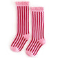 Little Stocking Co. - Candy Stripe Lace Top Knee High Socks