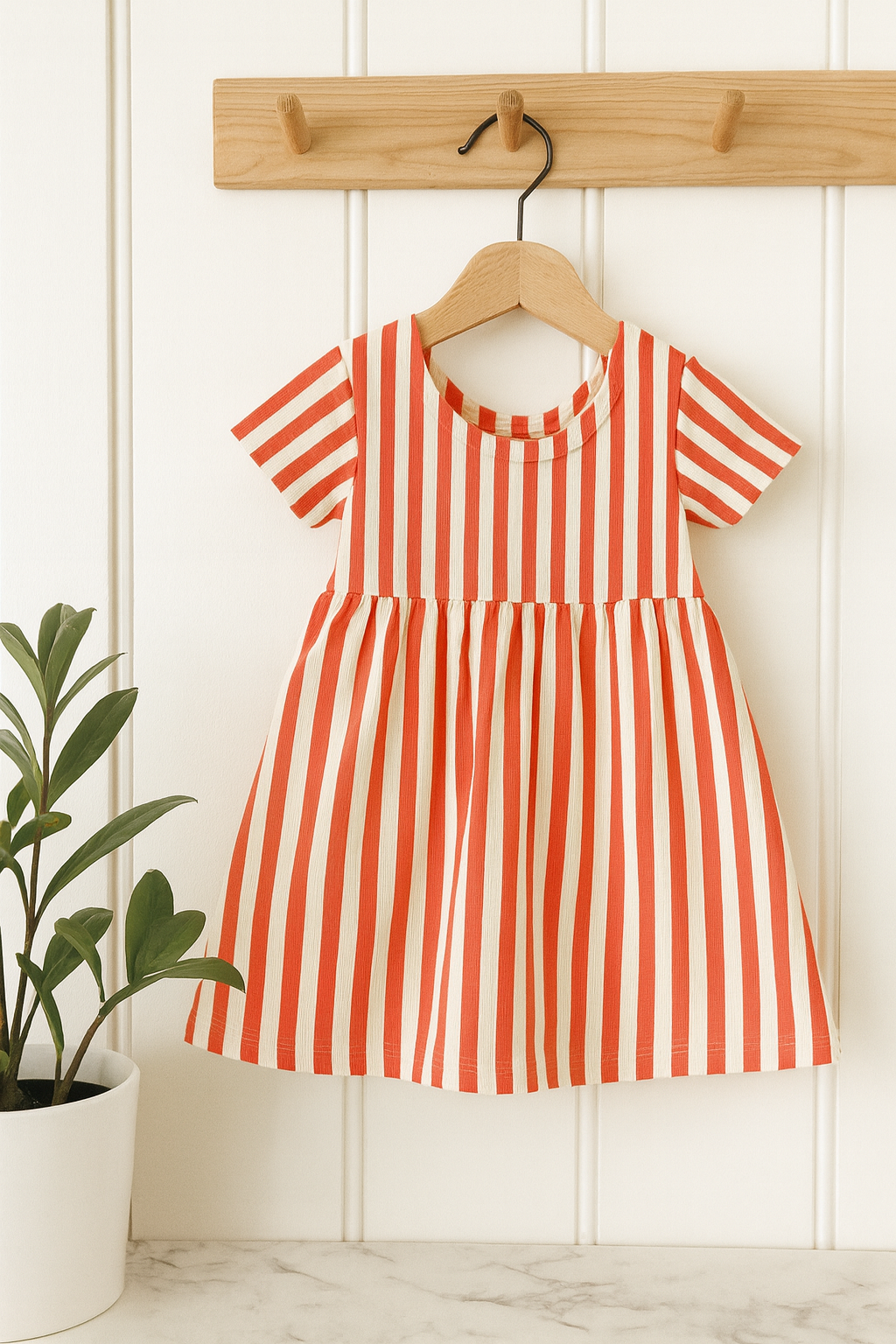 Polished Prints - Red Striped Holiday Dress - Girls Clothing - Christmas 2025