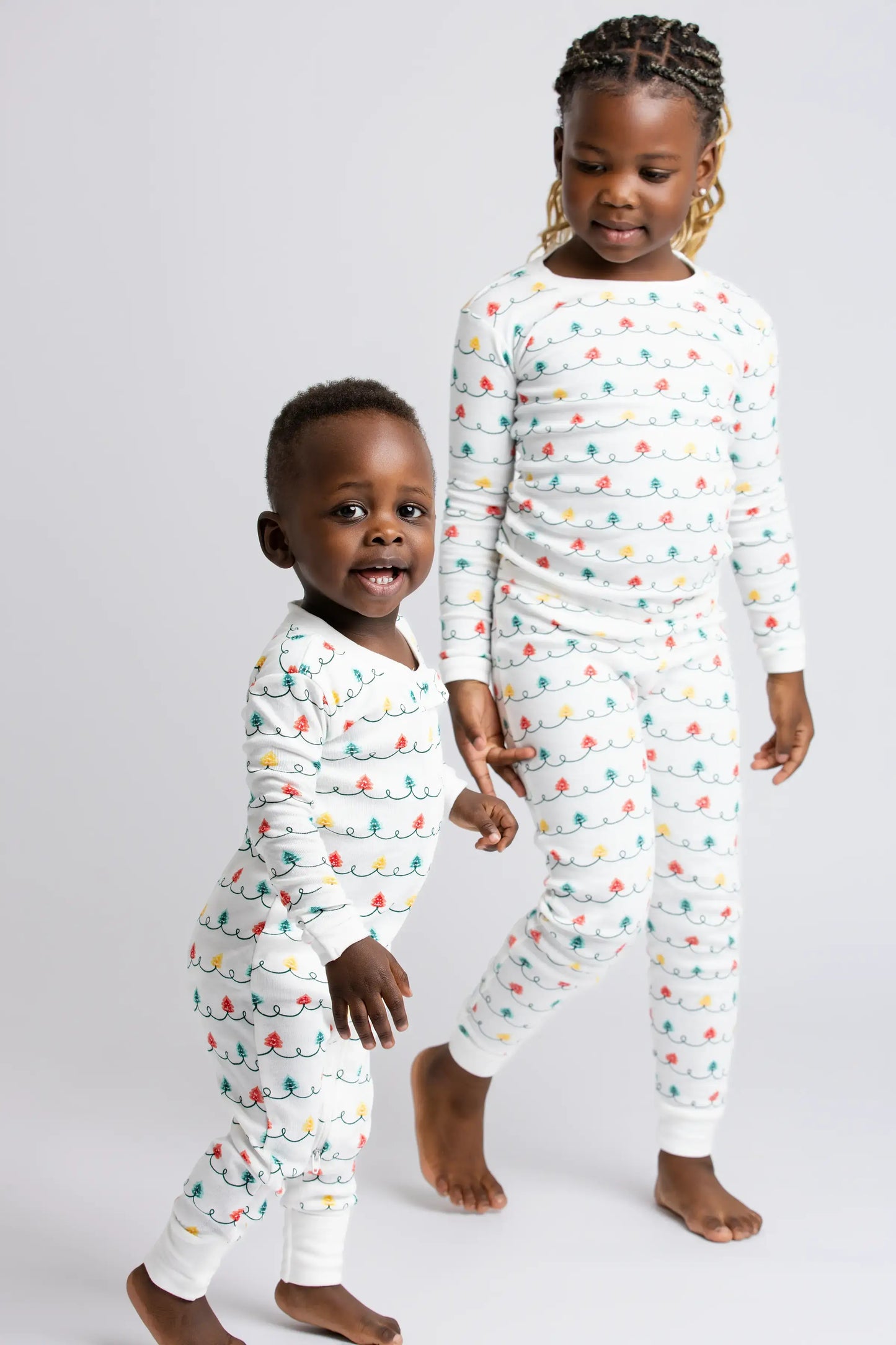 Monica + Andy - Holiday Kids Two-Piece Pajama Set_Holiday Tree Lights