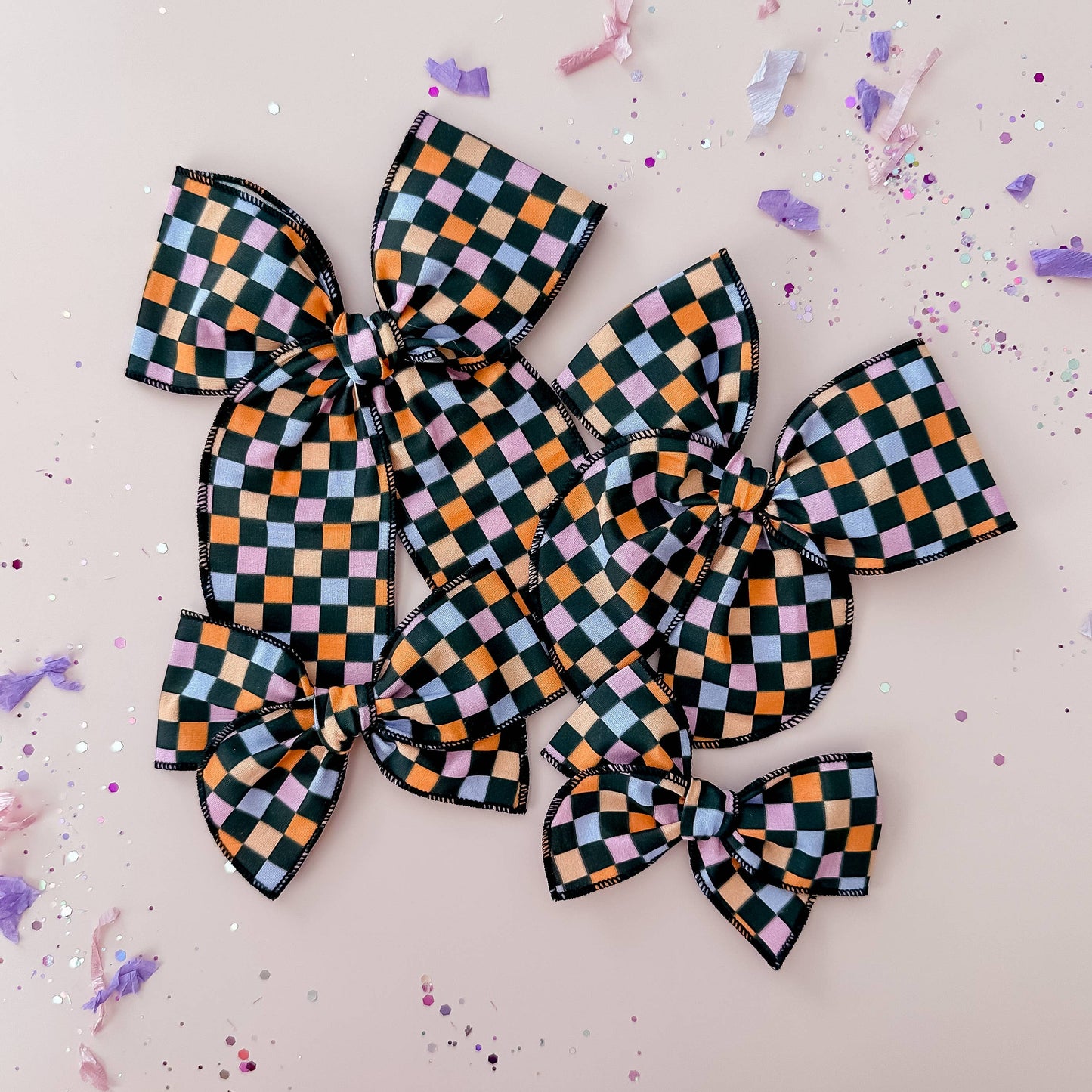 Tiny Wonders Bows - Halloween Checkered