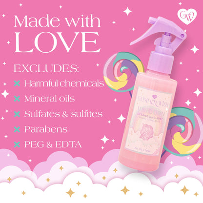 Glimmer Wish - Unicorn Hair Detangling Mist | Detangler Spray, Perfect Gift