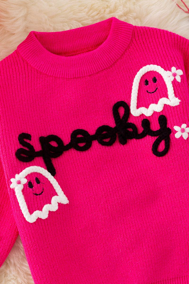 Kids Charm Online Spooky knit girls sweater with pearl beads