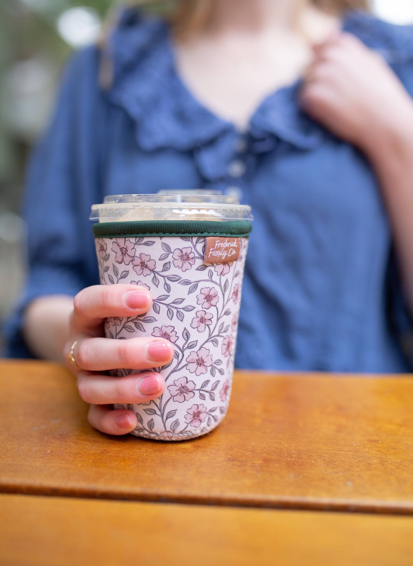 Frederick Family Co. - Iced Coffee Sleeve, Cute Reusable  Cup Holder Drink Sleeve, Coffee Lover Gift, Cold Drink Sleeve for Iced Coffee Cups