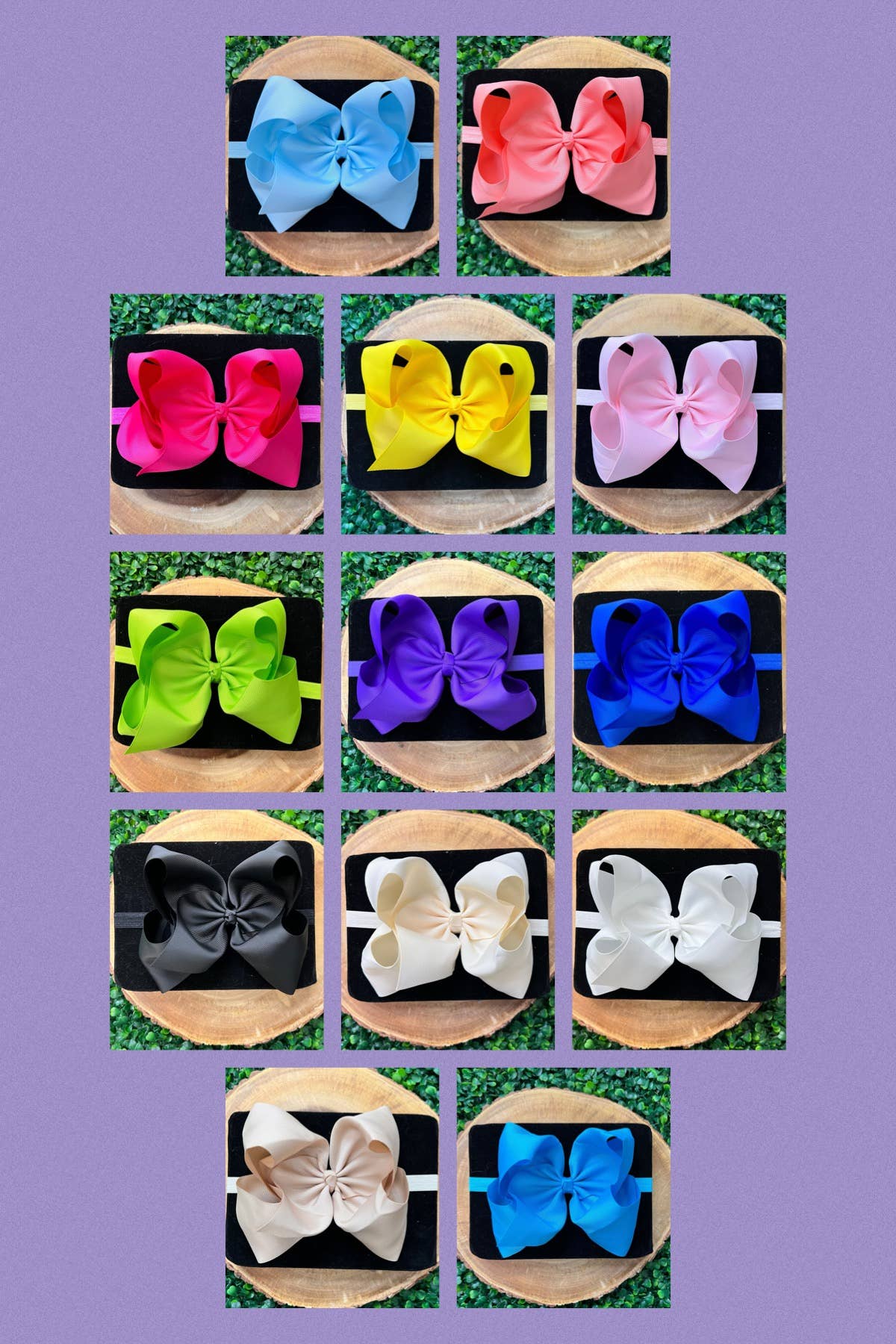 13 PIECE 6.5"HEADBAND BOW!  HB-2024H1