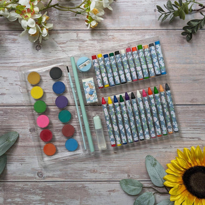 Robert Frederick Ltd - Peter Rabbit Children's 42 Piece Art Set - For Ages 3 to 8 Years - Includes Paints and Crayons