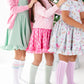 Little Stocking Co. - Lilac Striped Scalloped Knee High Socks