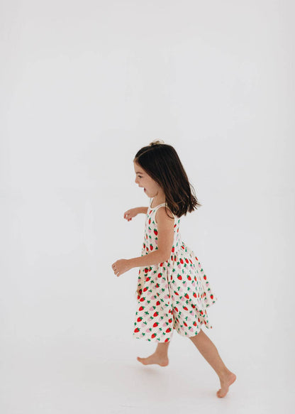 Good Apples Kids - Sleeveless Twirl Dress in Strawberry Blush Pre-Sale