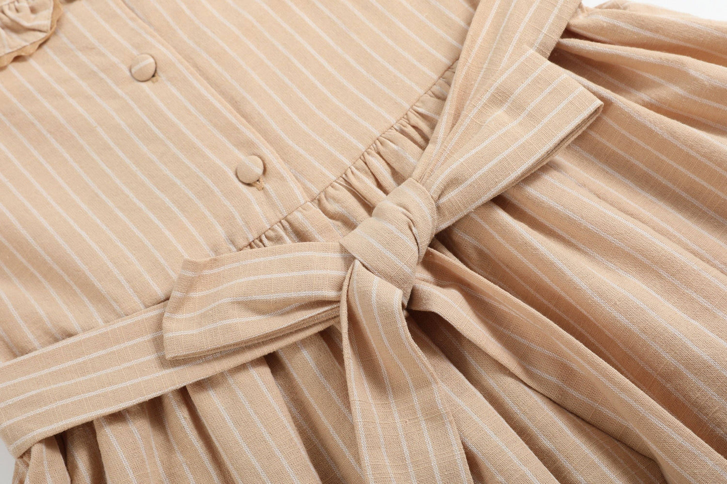 Lil Cactus - Light Brown Smocked Ruffle Dress