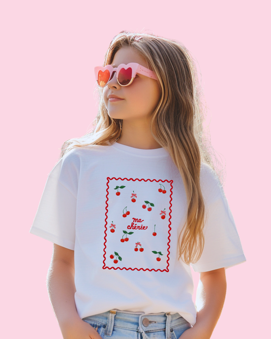 Benny & Ray Apparel - Ma Cherie Cherries and Bows Kids Shirt
