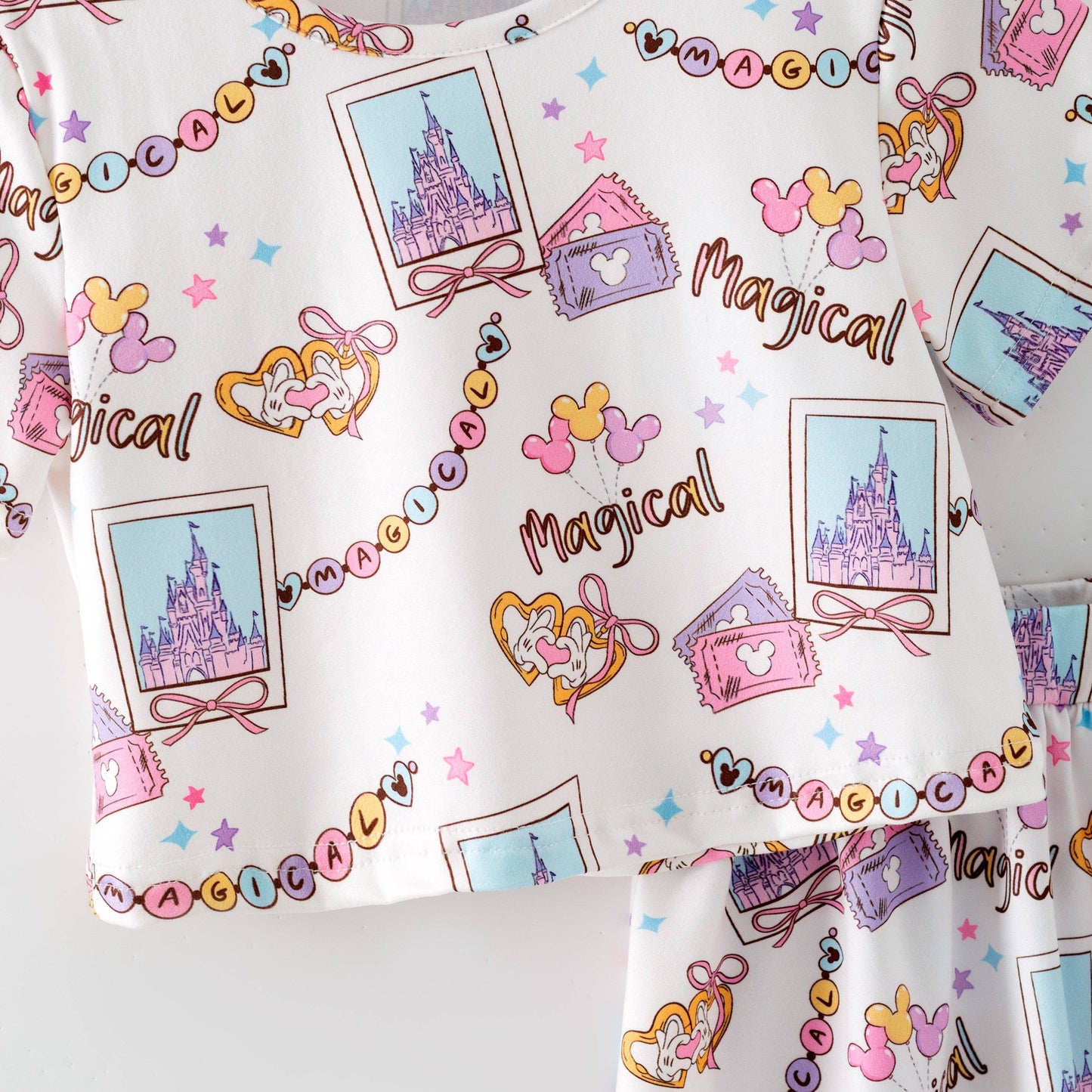 Auraquise - Girls Summer Cartoon Cute Magical Printed Party Outfits