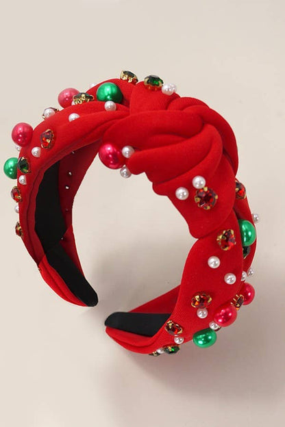 JOSSLYN by wall to wall - CHRISTMAS JINGLE BELL SEED BEAD HAIR BAND HEADBAND | 40HB156