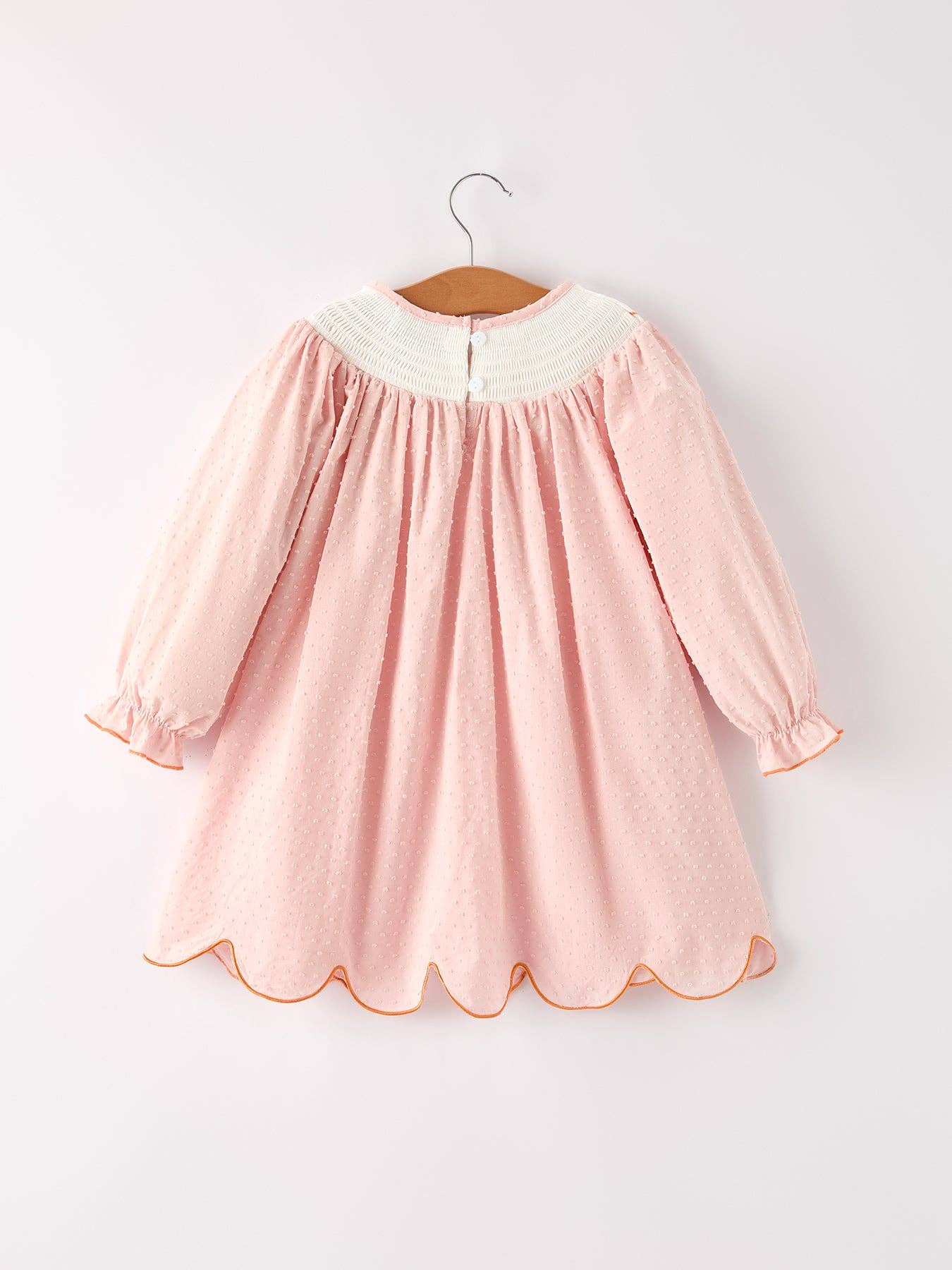 Rylee Faith Designs - Fall Thanksgiving& Halloween Chicken Pumpkin Smock Embroidery Baby Girl Dress