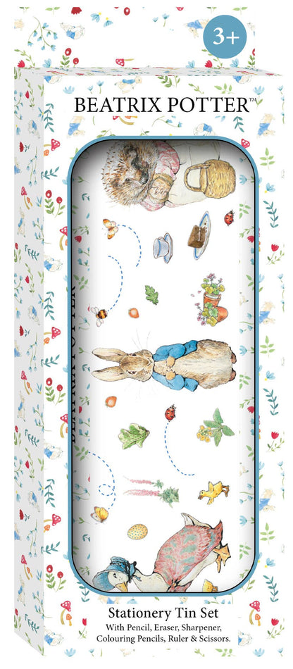 Robert Frederick Ltd - Beatrix Potter Children’s Stationery Tin Set - First School Stationery Set For Ages 3 and Upward