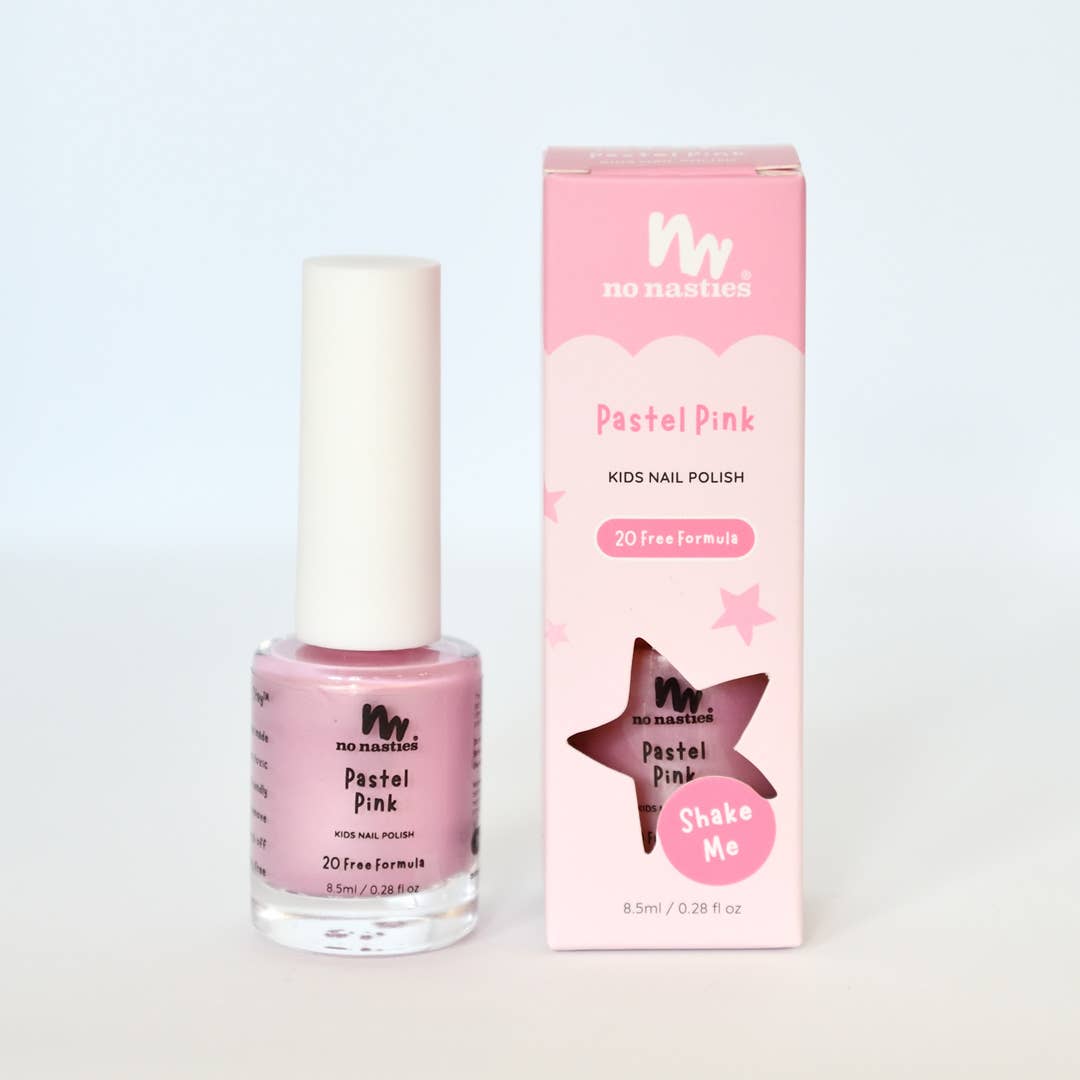 no nasties kids - Pastel Pink Water-Based, Peelable Nail Polish for Kids