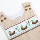 Lil Cactus - Light Brown Mallard Smocked Overalls