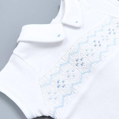 Ethan Smocked Diaper Cover Set - Light Blue