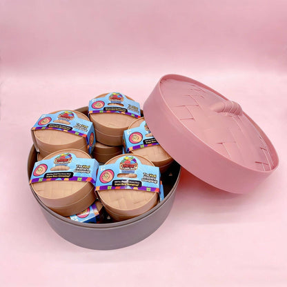 Auraquise - Mystery Dumpling Blind Box Squishy Set with Large Steamer – 10 Bun Toys