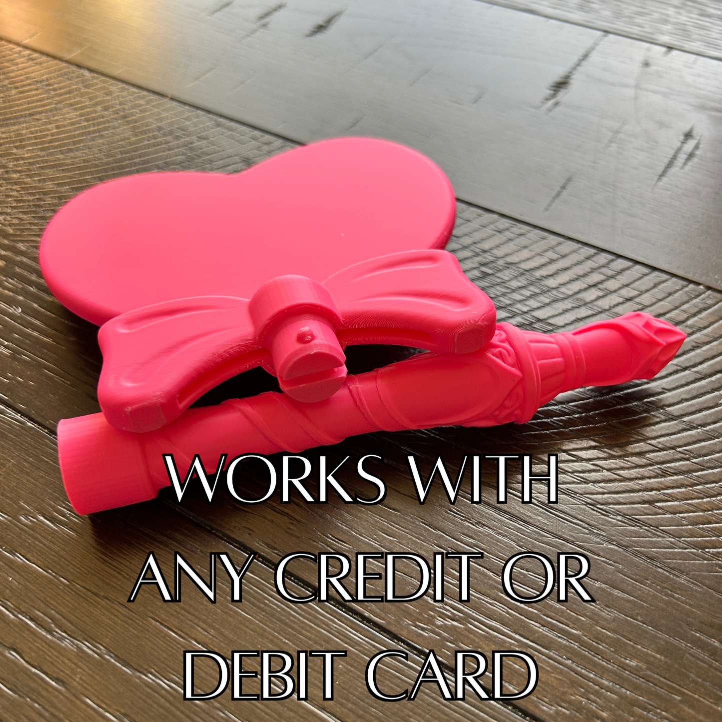 LRB Handmade Creations - Tap to Pay Heart Wand - 3D Printed Credit Card Holder