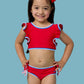 RuffleButts + RuggedButts - Girls Vintage Red Crochet Detail Butterfly Tankini 2-Piece Swimsuit