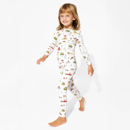 Bellabu Bear - Fall Vibes Bamboo Kids Pajamas