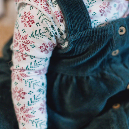 Burt's Bees Baby - Poinsettia Fair Isle Organic Girl Tee & Dress Set