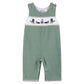 Lil Cactus - Sage Green Mallard Smocked Overalls