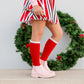 Little Stocking Co. - Santa Baby Lace Top Knee High Socks