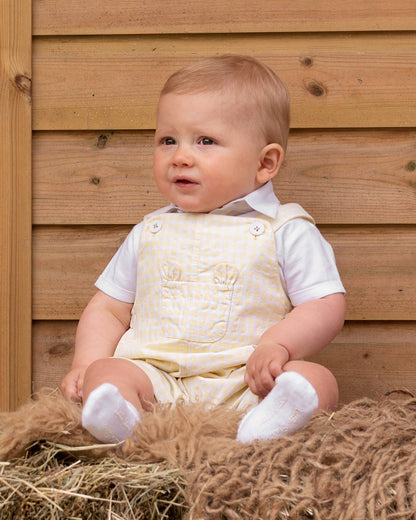 Gingham Romper with Centre Pocket