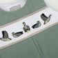 Lil Cactus - Sage Green Mallard Smocked Overalls