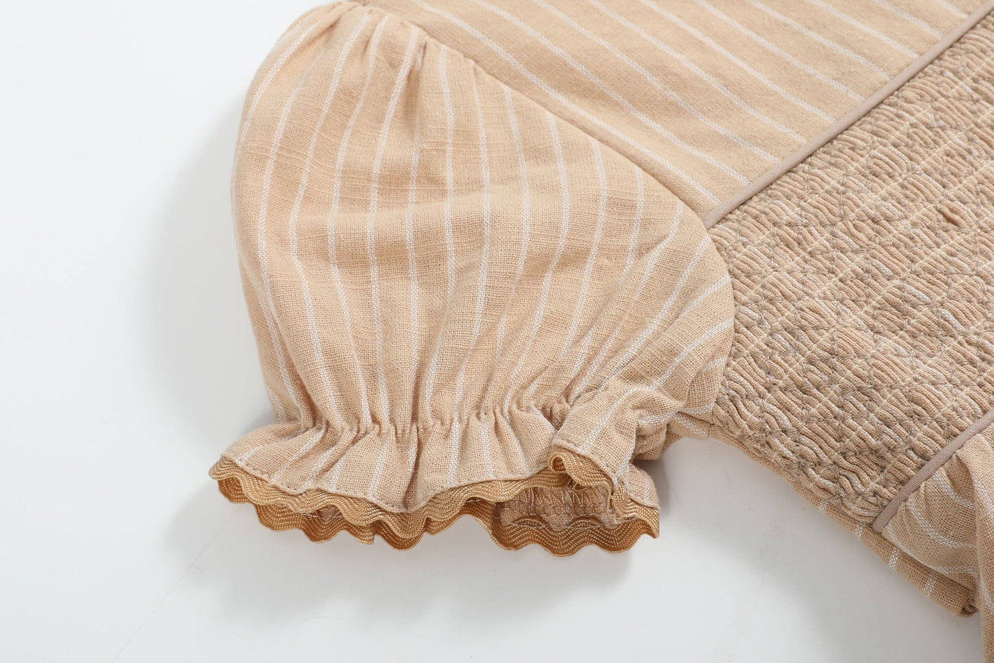 Lil Cactus - Light Brown Smocked Ruffle Dress