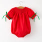 Rylee Faith Designs - Christmas Baby Romper: Adorable Green Christmas Tree Embroidery