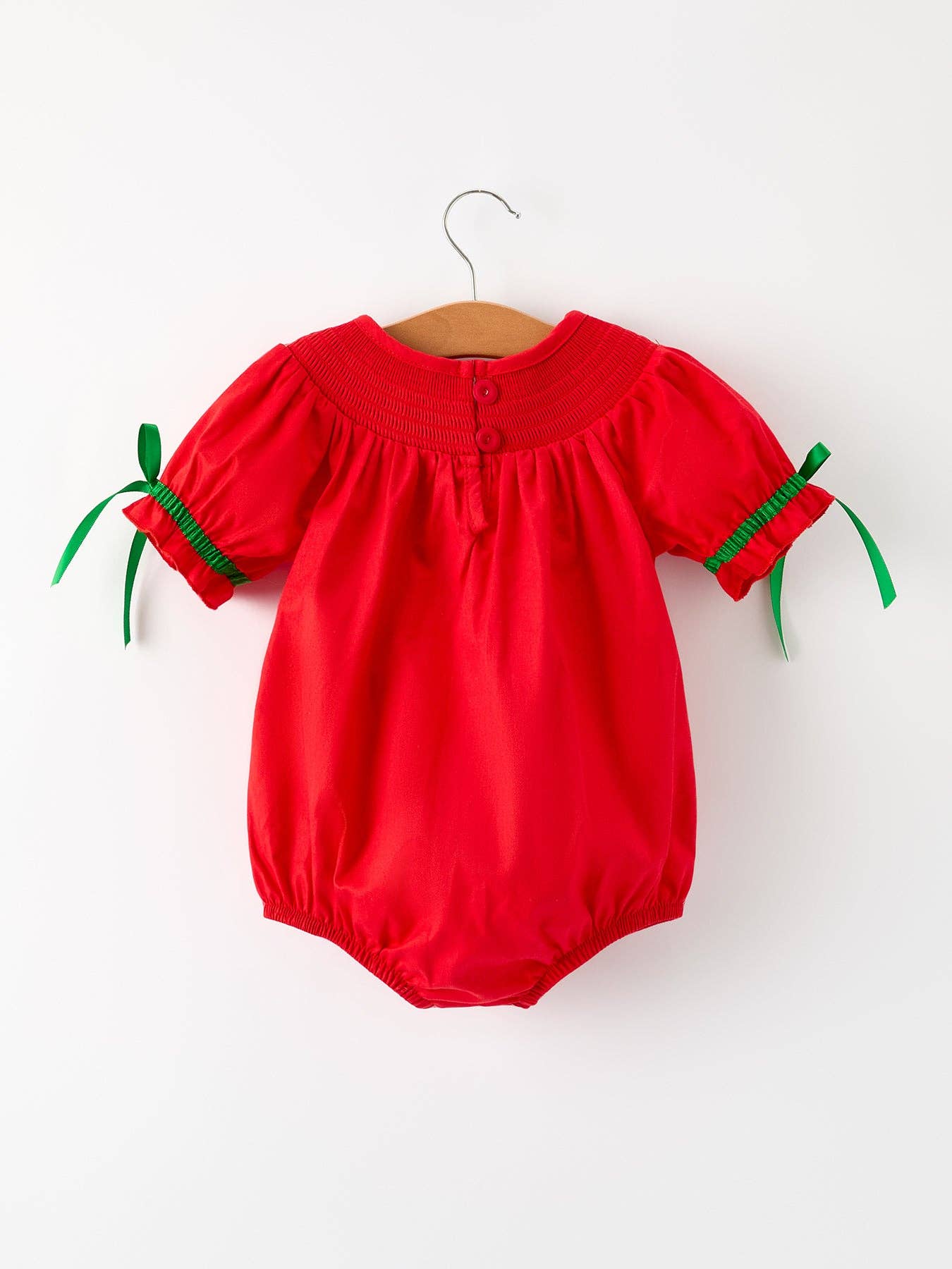 Rylee Faith Designs - Christmas Baby Romper: Adorable Green Christmas Tree Embroidery