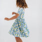 Good Apples Kids - Short Sleeve Twirl Dress in Blue Garden Pre-sale