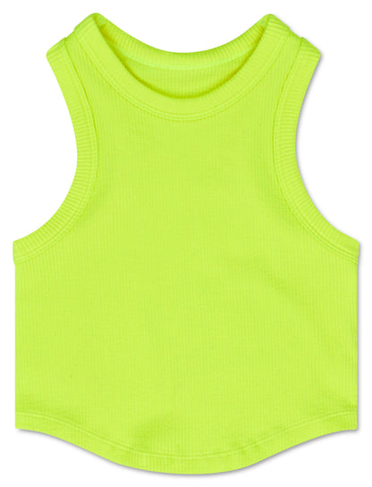 Iscream - NEON YELLOW CROPPED RACER BACK TOP (MED/LG)