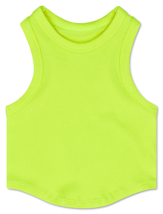 Iscream - NEON YELLOW CROPPED RACER BACK TOP (MED/LG)
