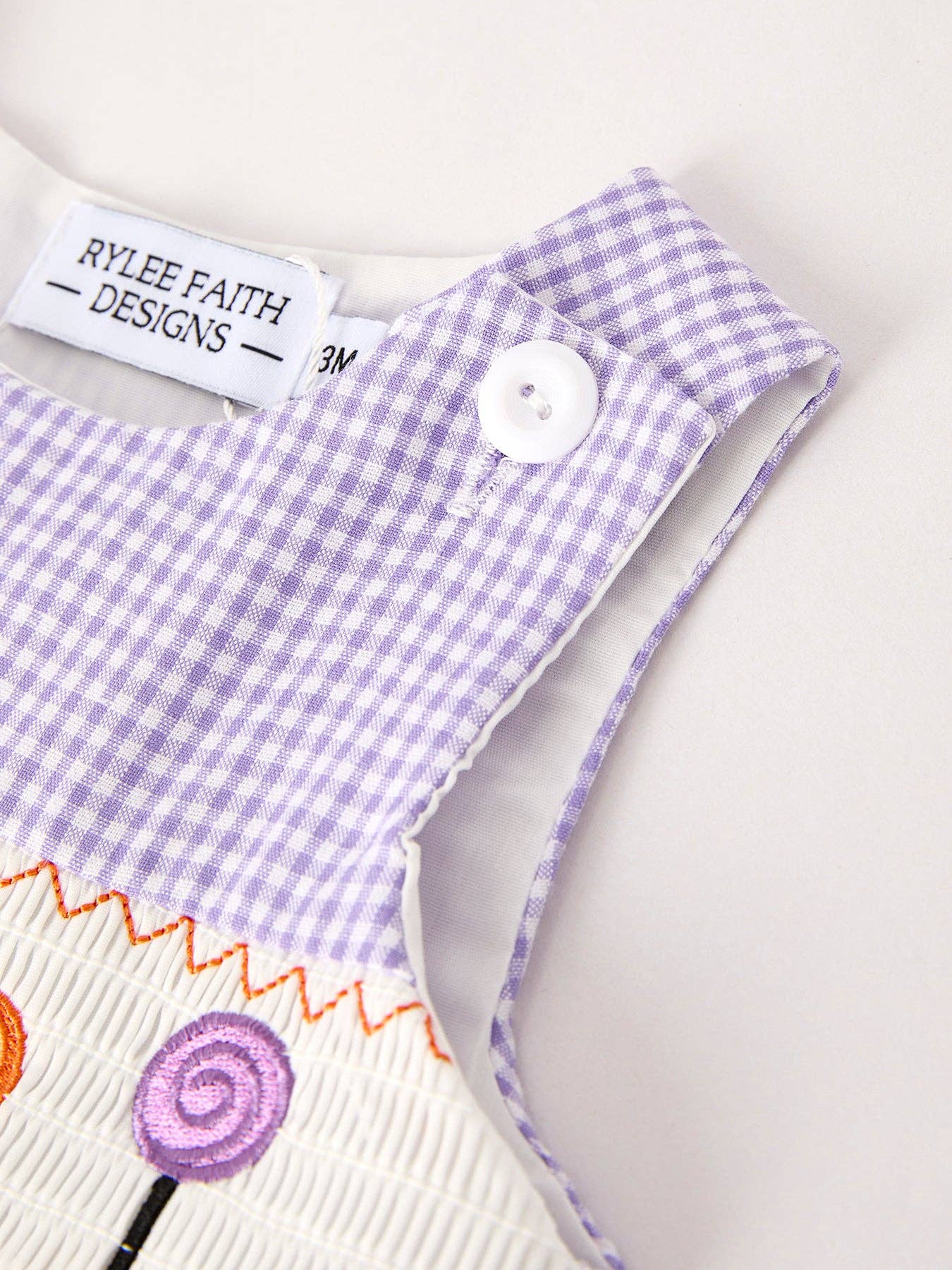 Rylee Faith Designs - Fall Halloween Purple Balloon Pumpkin Cat Smock Embroidery Baby Boy Romper