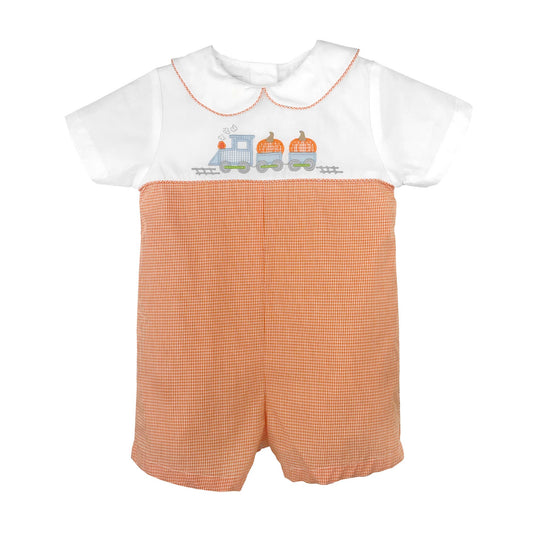 Petit Ami & Zubels - Pumpkin Train Applique Romper