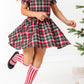 Little Stocking Co. - Candy Stripe Lace Top Knee High Socks