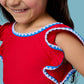RuffleButts + RuggedButts - Girls Vintage Red Crochet Detail Butterfly Tankini 2-Piece Swimsuit