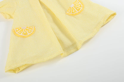 Lil Cactus - Yellow Lemon Dress and Panty Cover Set