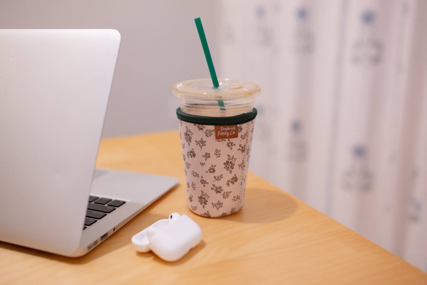 Frederick Family Co. - Iced Coffee Sleeve, Cute Reusable  Cup Holder Drink Sleeve, Coffee Lover Gift, Cold Drink Sleeve for Iced Coffee Cups