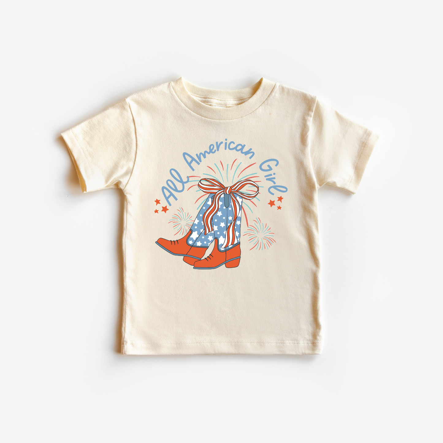 Benny & Ray Apparel - All American Girl Cowboy Boots 4th of July Shirt