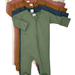 MONAG - Organic Long Sleeve Baby Romper with Footie and mittens