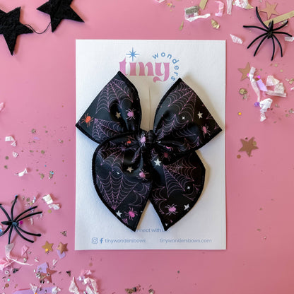 Tiny Wonders Bows - Pink Spider Webs
